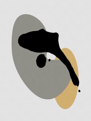 YELLOW & GRAY ABSTRACT III