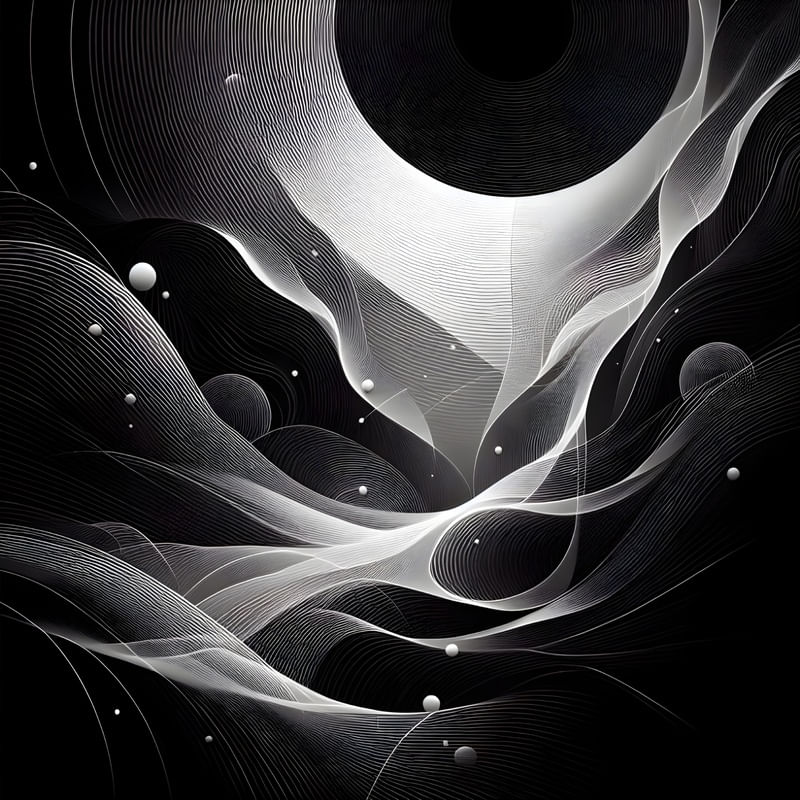 A MINIMALIST ABSTRACT ARTWORK IN BLACK AND WHITE BY AI