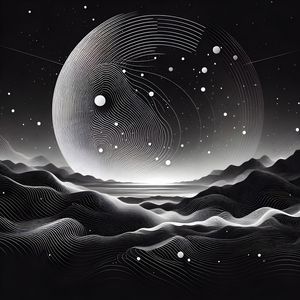 A MINIMALIST ABSTRACT LANDSCAPE IN BLACK AND WHITE BY AI