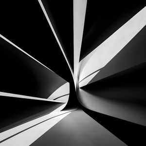 A MINIMALIST ABSTRACT PIECE IN BLACK AND WHITE BY AI