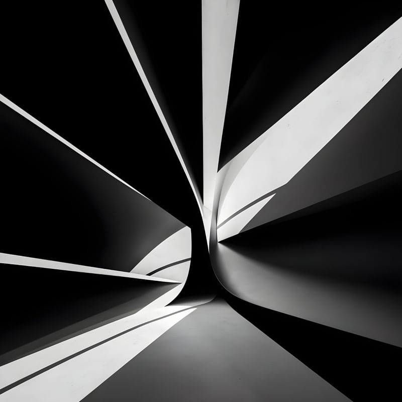 A MINIMALIST ABSTRACT PIECE IN BLACK AND WHITE BY AI