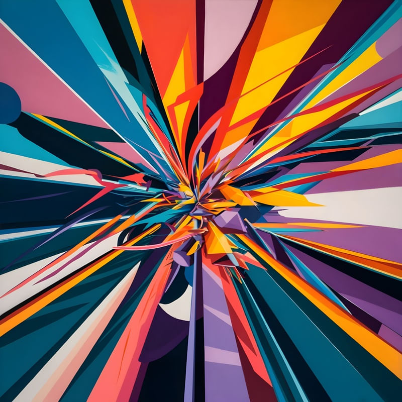 AN ABSTRACT EXPLOSION OF COLOR BY AI