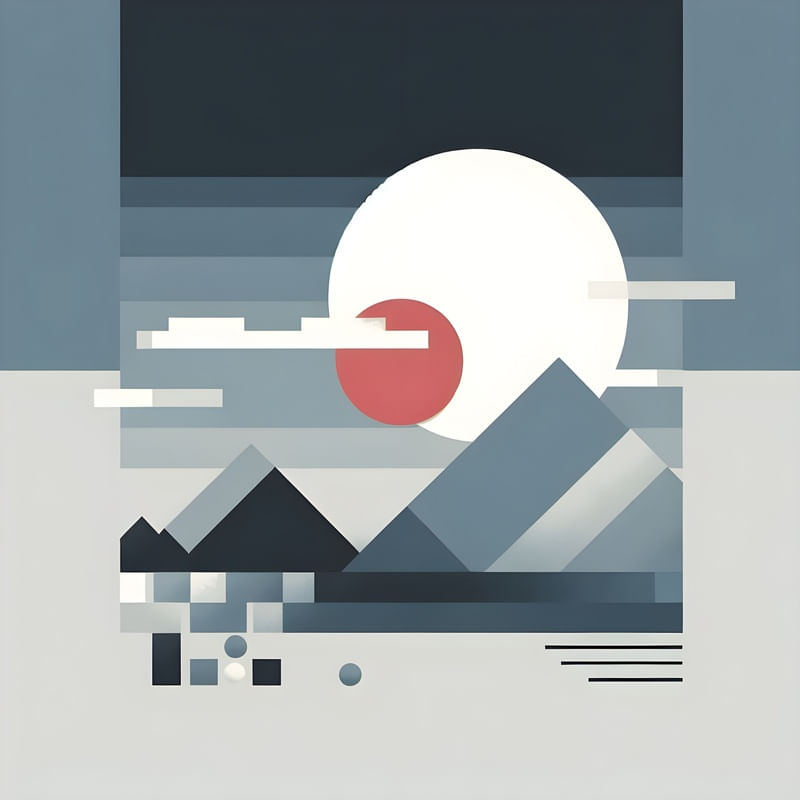 LANDSCAPE MINIMALIST GEOMETRIC SHAPES BY AI
