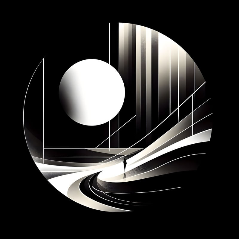 MINIMALIST ARTWORK IN BLACK AND WHITE BY AI