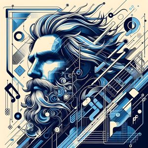 HOMEM ESTILO FUTURISMO MUSICAL FOUR BY AI