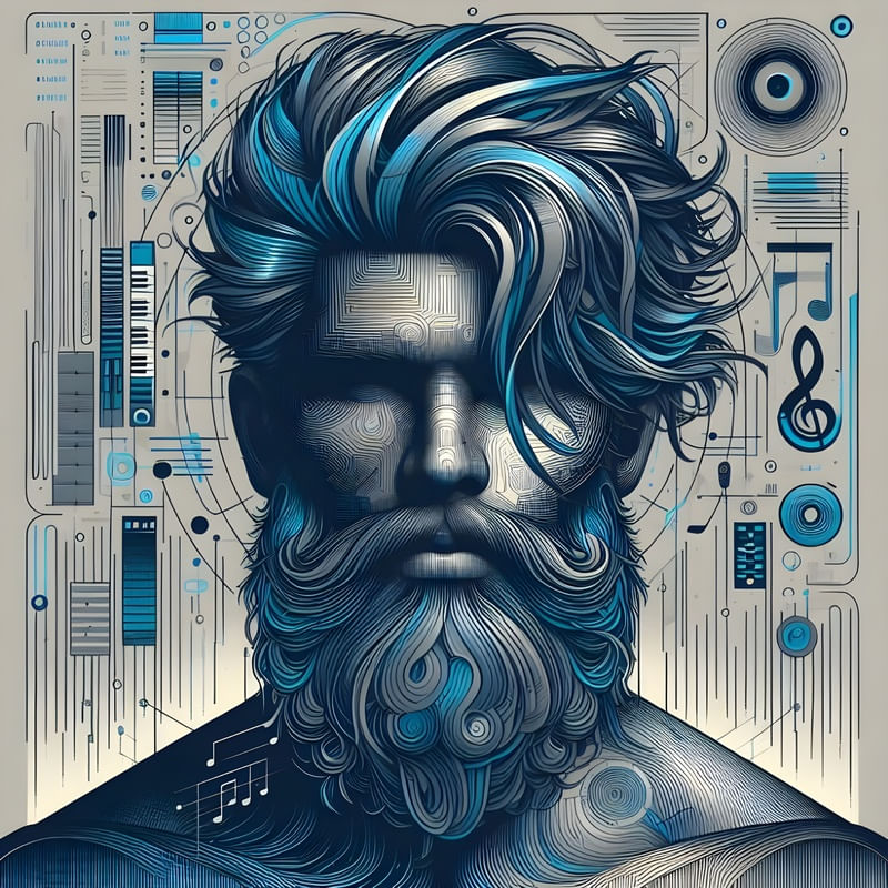 HOMEM ESTILO FUTURISMO MUSICAL BY AI
