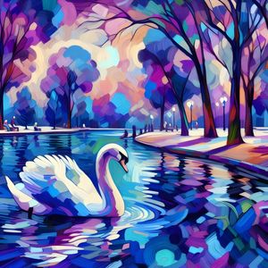 O CISNE ESTILO EXPRESSIONISMO FIGURATIVO GEOMÉTRICO BY AI