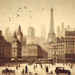 PARIS IMPRESSIONS OF LIFE NO ESTILO DADAÍSMO MINIMALISTA BY AI
