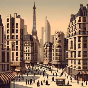 PARIS LIFE NO ESTILO DADAÍSMO MINIMALISTA BY AI