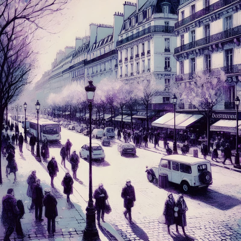 PARIS IMPRESSIONS OF LIFE NO ESTILO EXPRESSIONISMO FIGURATIVO BY AI