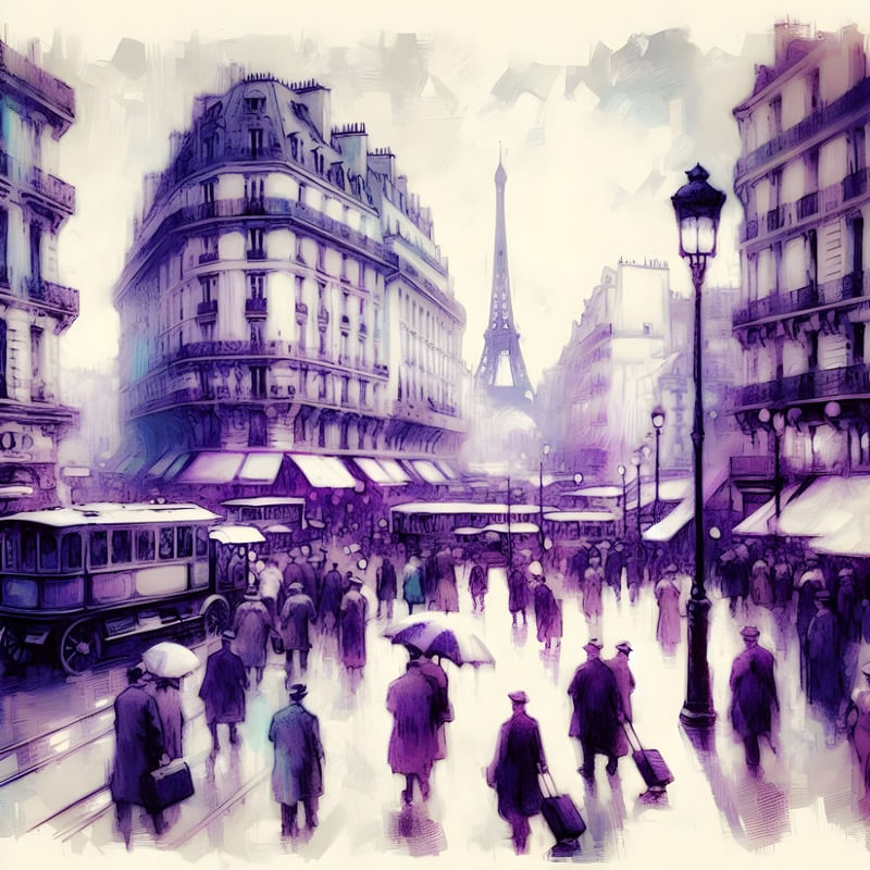 PARIS IMPRESSIONS OF LIFE NO ESTILO EXPRESSIONISMO FIGURATIVO FOUR BY AI