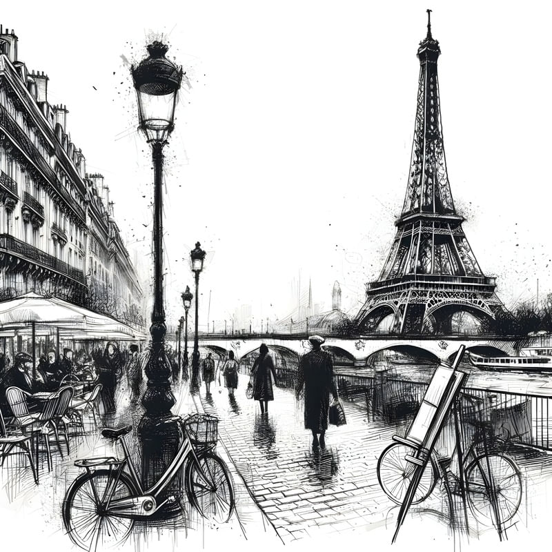PARIS IMPRESSIONS OF LIFE SKETCH BY AI