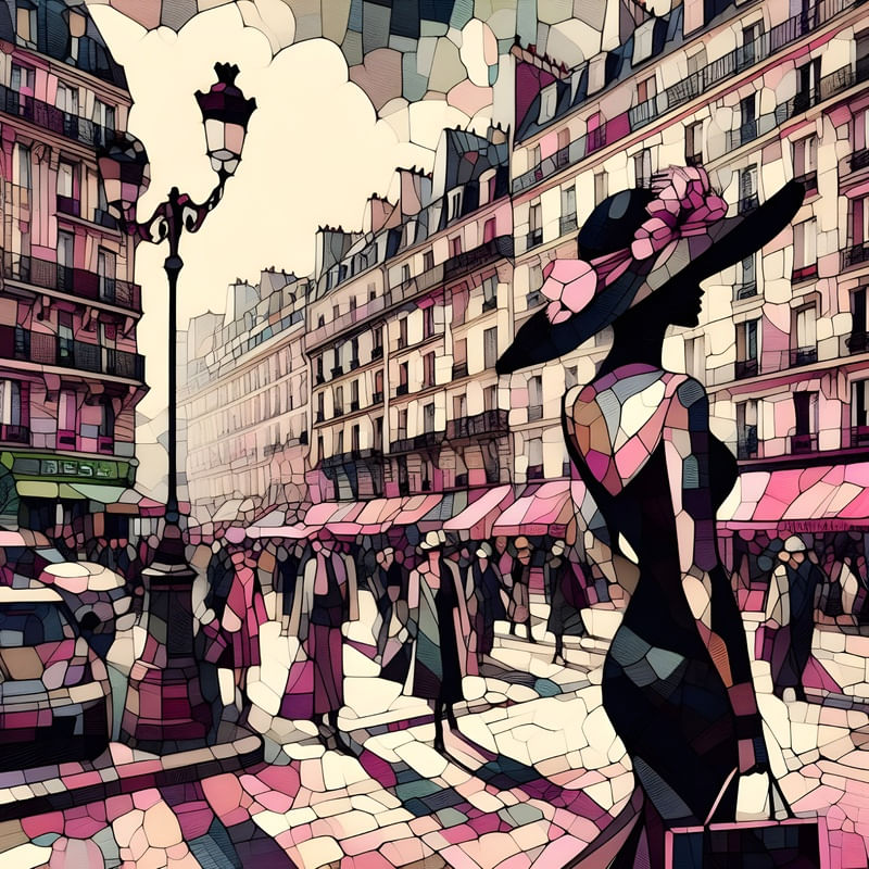 WOMAN IN PARIS IMPRESSIONS OF LIFE CUBISM FASHION TWO BY AI