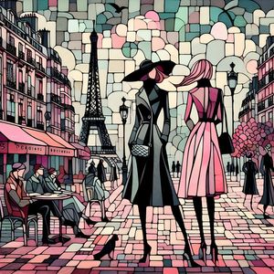WOMEN IN PARIS IMPRESSIONS OF LIFE CUBISM FASHION BY AI