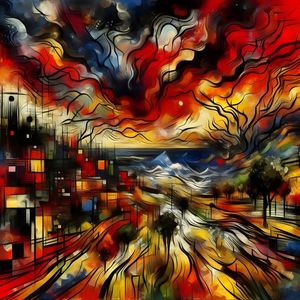 ANXIETY ABSTRACT LANDSCAPE EXPRESSIONISM BY AI