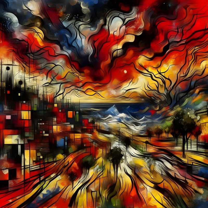 ANXIETY ABSTRACT LANDSCAPE EXPRESSIONISM BY AI