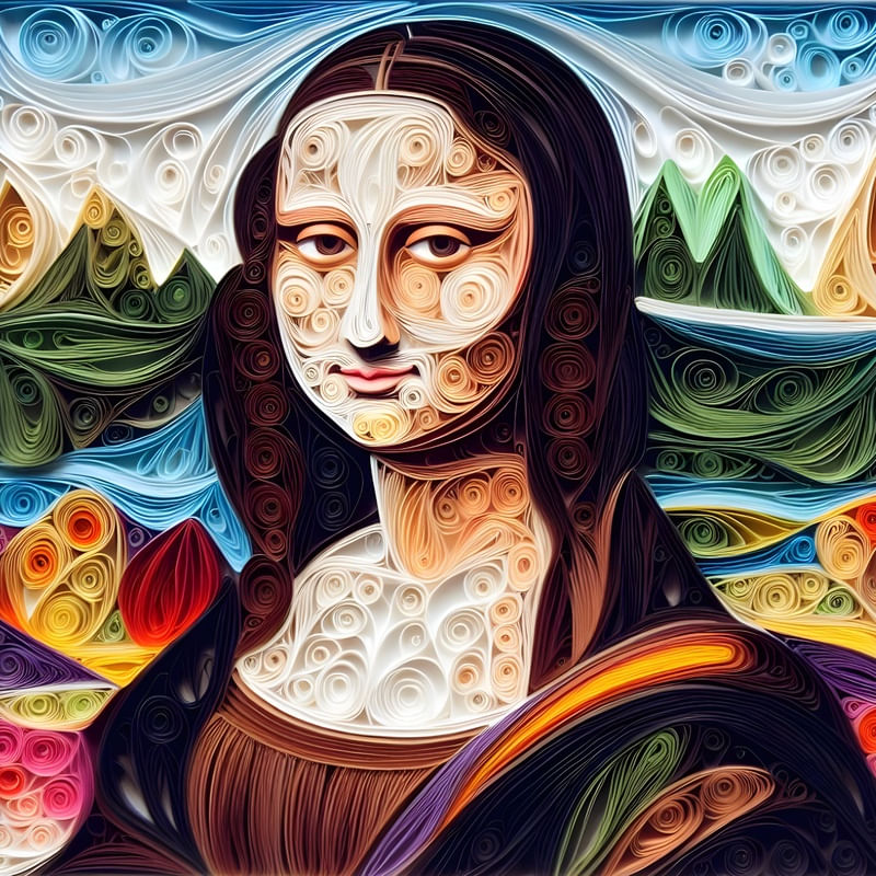 MONALISA QUILLING STYLE BY AI
