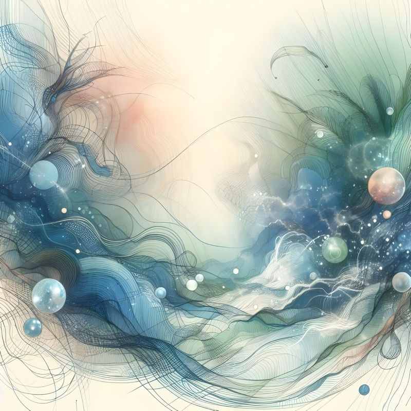 SKETCH OF AN ABSTRACT UNDERWATER SCENE BY AI