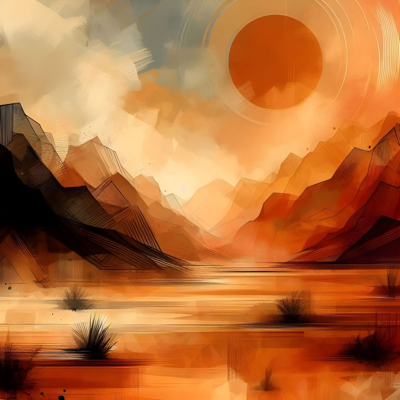 SKETCH OF THE HEAT OF A DESERT BY AI