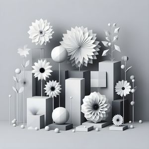 A MINIMALIST GEOMETRIC GARDEN BY AI