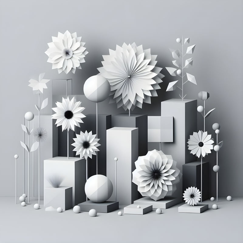 A MINIMALIST GEOMETRIC GARDEN BY AI