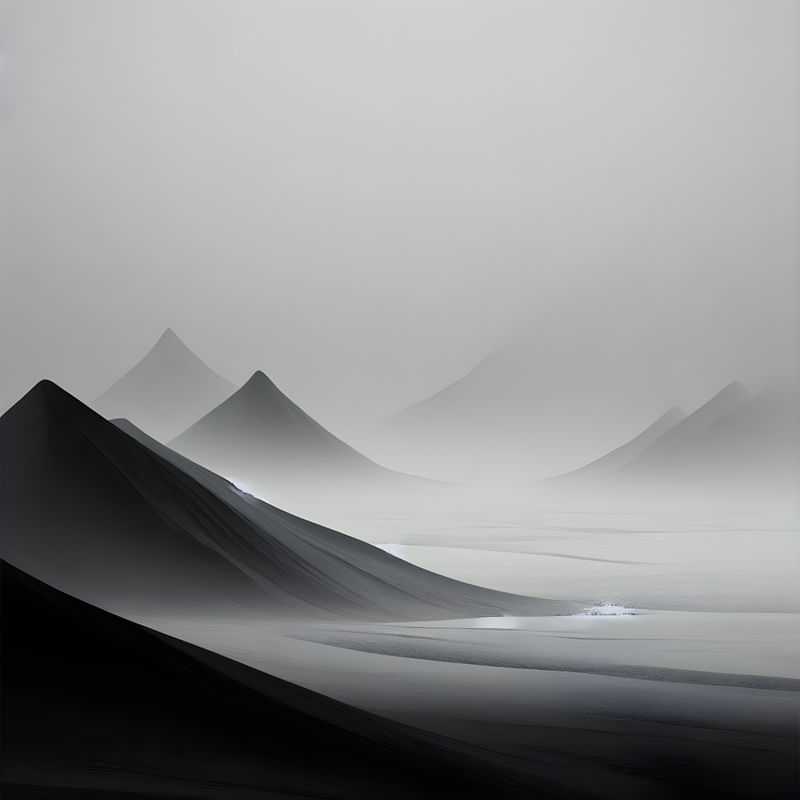 MINIMALISM MOUNTAINS LANDSCAPE BY AI