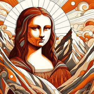 MONALISA EM UMA MONTANHA ART NOUVEAU BY AI