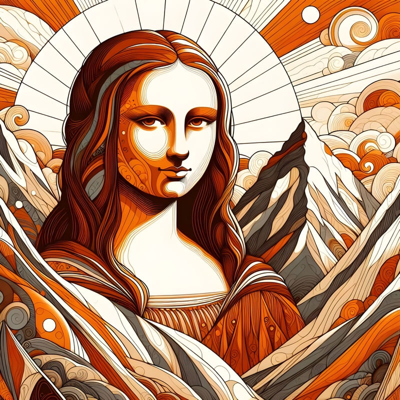 MONALISA EM UMA MONTANHA ART NOUVEAU BY AI