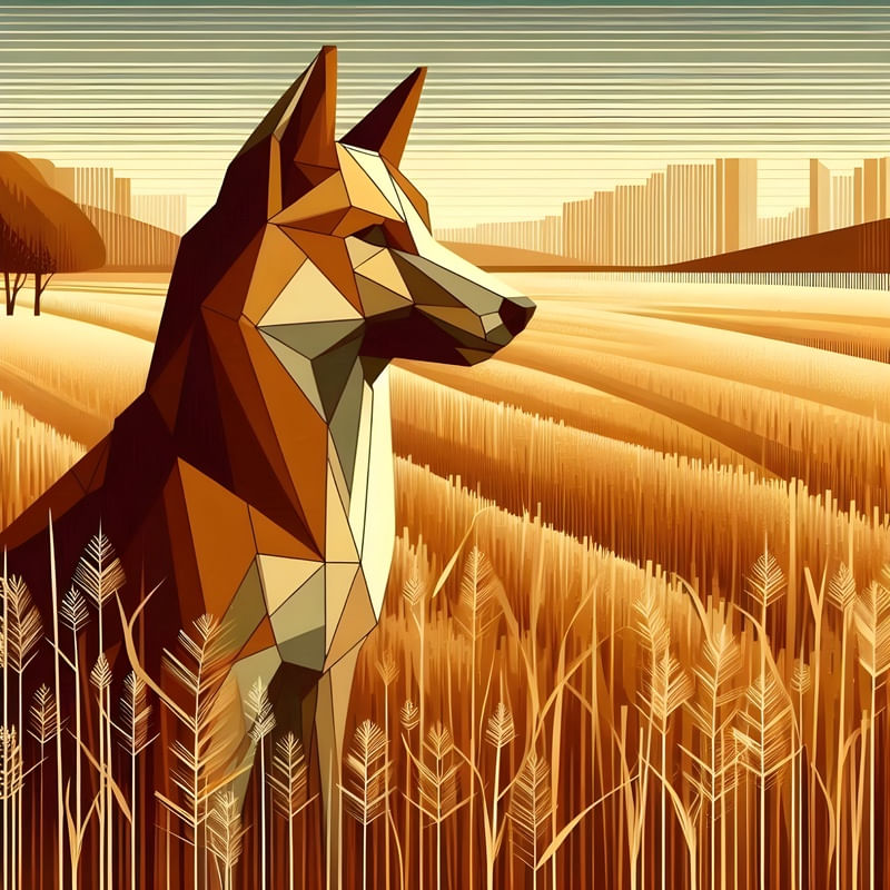 O CACHORRO NO CAMPO VEDUTA GEOMÉTRICO BY AI