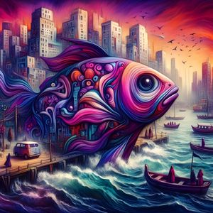 O PEIXE NA CIDADE EXPRESSIONISMO BY AI