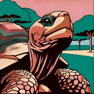 O JABUTI NO ESTILO BAUHAUS POP ART COMIC BY AI