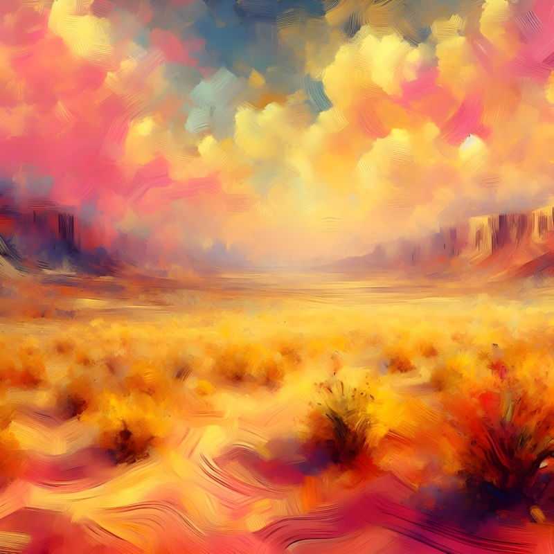 DESERTO NO ESTILO NEO IMPRESSIONISMO ABSTRATO BY AI