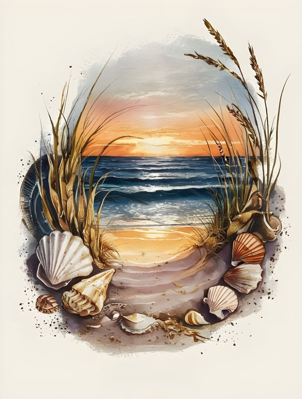 VINTAGE INSPIRED PAINTING OF THE OCEAN BY AI