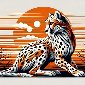 CHEETAH FIGURATIVO LAND ART BY AI