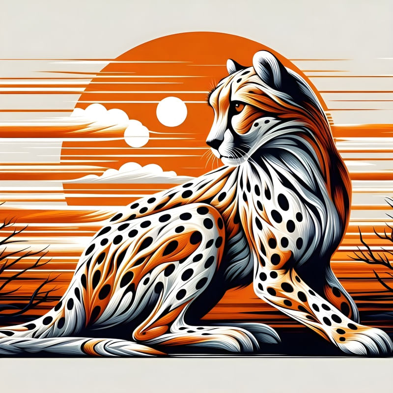 CHEETAH FIGURATIVO LAND ART BY AI