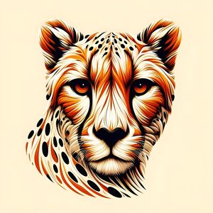 CHEETAH RETRATO FIGURATIVO LAND ART BY AI