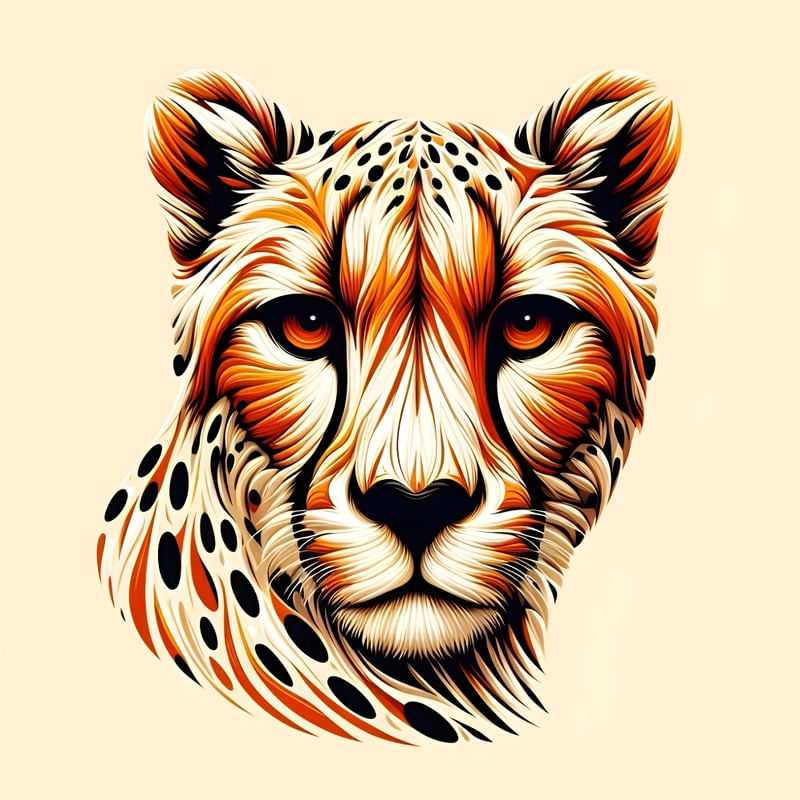 CHEETAH RETRATO FIGURATIVO LAND ART BY AI