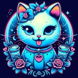 MEOW FASHION ART NEON ONE BY AI