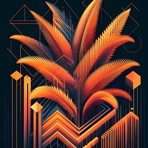 PALM ABSTRACT NEON BY AI