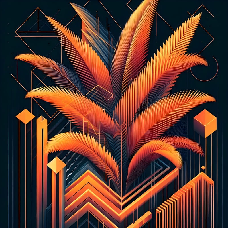 PALM ABSTRACT NEON BY AI