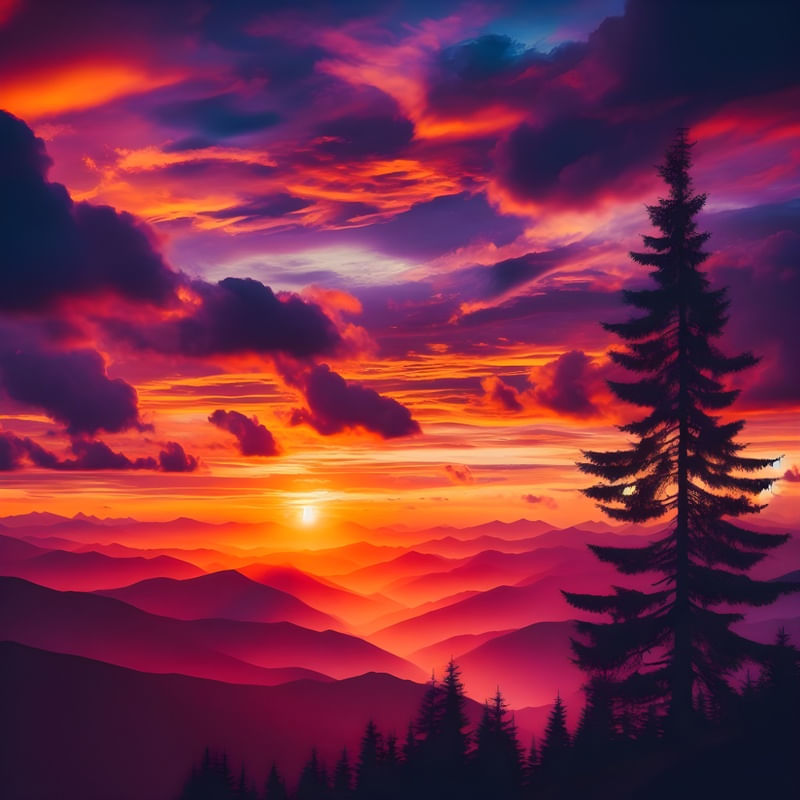 THE SUNSET ILLUSTRATION BY AI