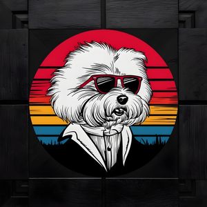 VINTAGE INSPIRED ILLUSTRATION OF A DOG BY AI