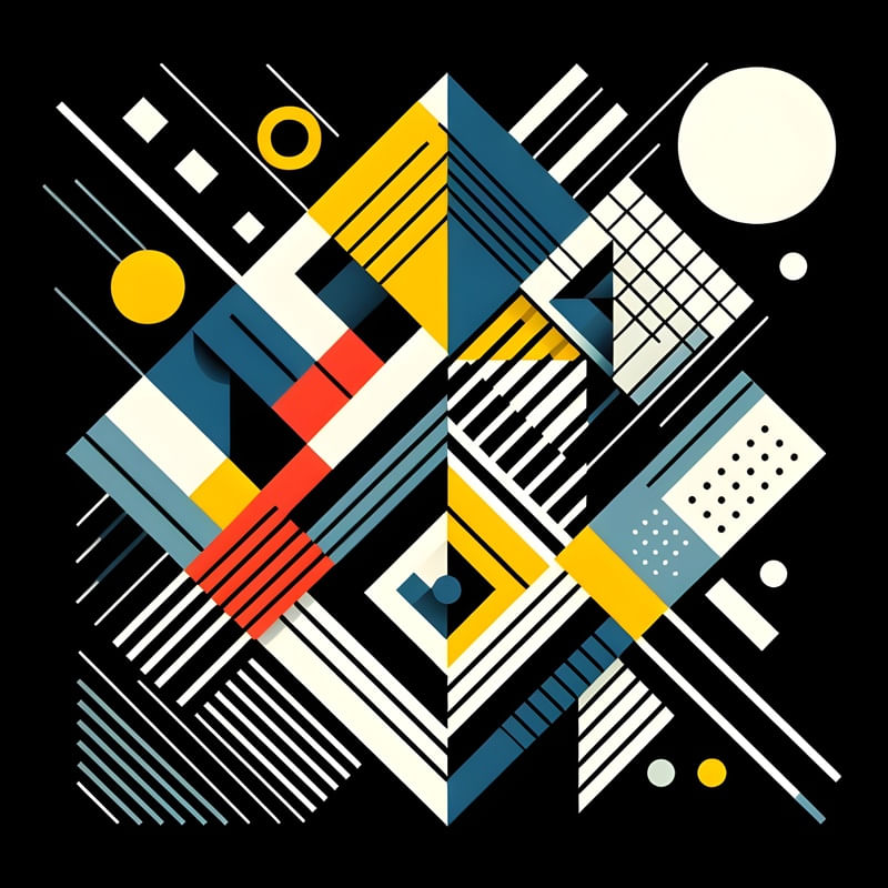 ABSTRACT GEOMETRIC ART DARK BG BY AI
