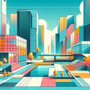 ABSTRACT MINIMALIST CITY LANDSCAPE BY AI