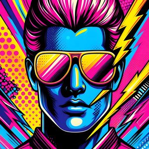 MAN PORTRAIT COLORFUL POP ART BY AI