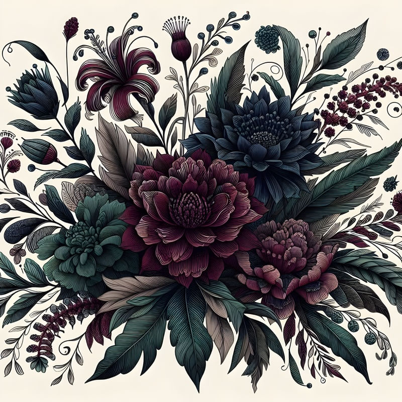PURPLE TONES BOUQUET BY AI