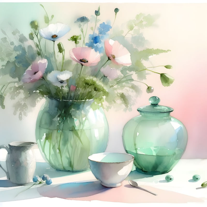 STILL SCENE SOFT COLORS BY AI