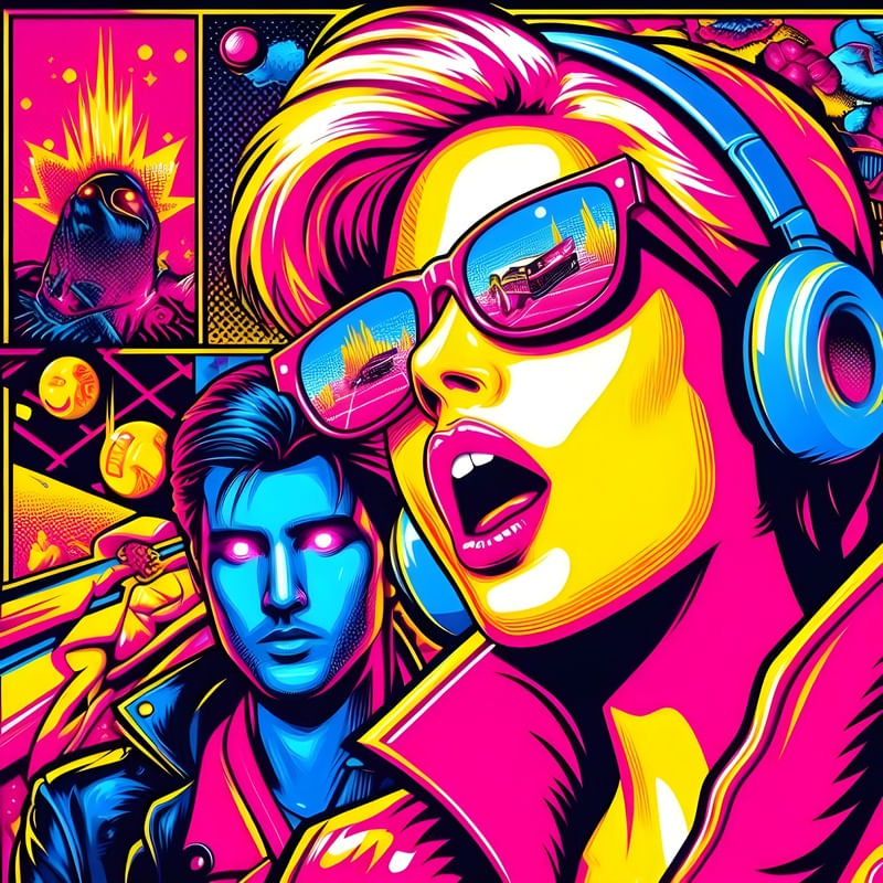 THE PARTY COLORFUL POP ART BY AI