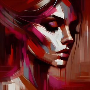 WOMAN PORTRAIT ROUGH BRUSH STROKES BY AI