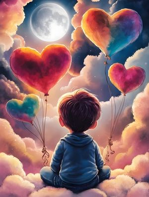 A WATERCOLOR ILLUSTRATION OF A BOYS DREAM BY AI